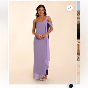 Chic Lavender One-Shoulder Dress